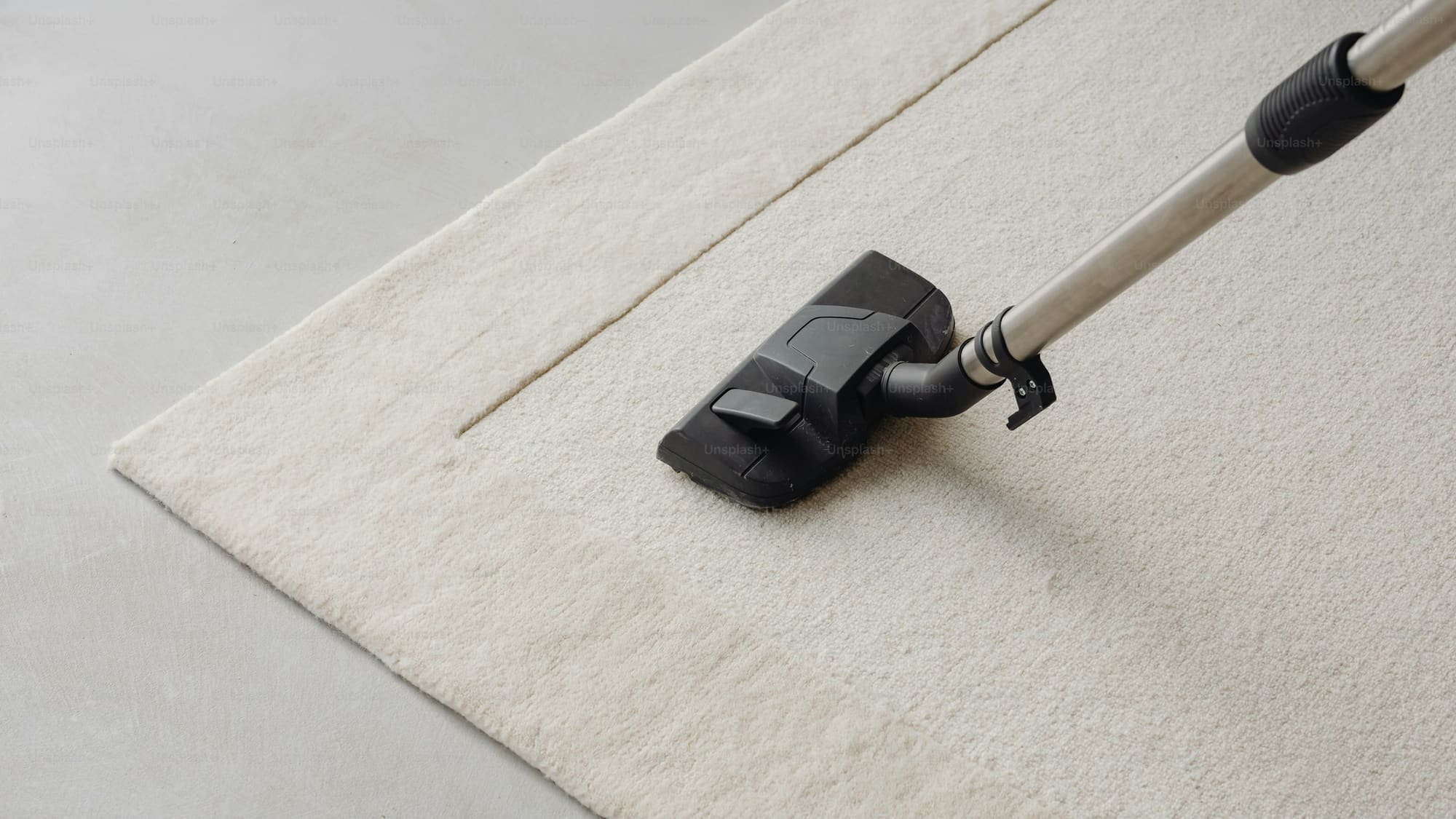 Truck-mounted hot water extraction cleaning carpet in a Marin County home